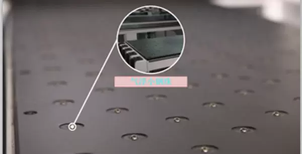 <b>Air-flotation worktable</b><br/>Air-flotation worktable, easy to feed in panel and effectively prevent scratches on the panel