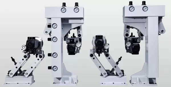 <b>Quick Track Trimming Mechanism</b><br/>Four sets of high-frequency motorized motors are employed to achieve stable and faster edge trimming with contouring and rounded corners for the edge banding.
