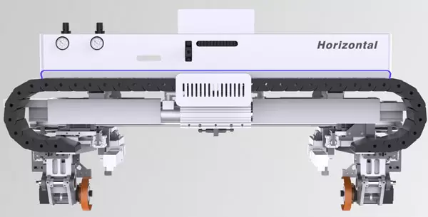 <b>Maglev end cutting unit</b><br/>Cut the tape at both ends of the panel at a high speed.