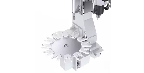 <b>Tool changer spindle</b><br/>9kW tool changer spindle + 12-position tool changer magazine