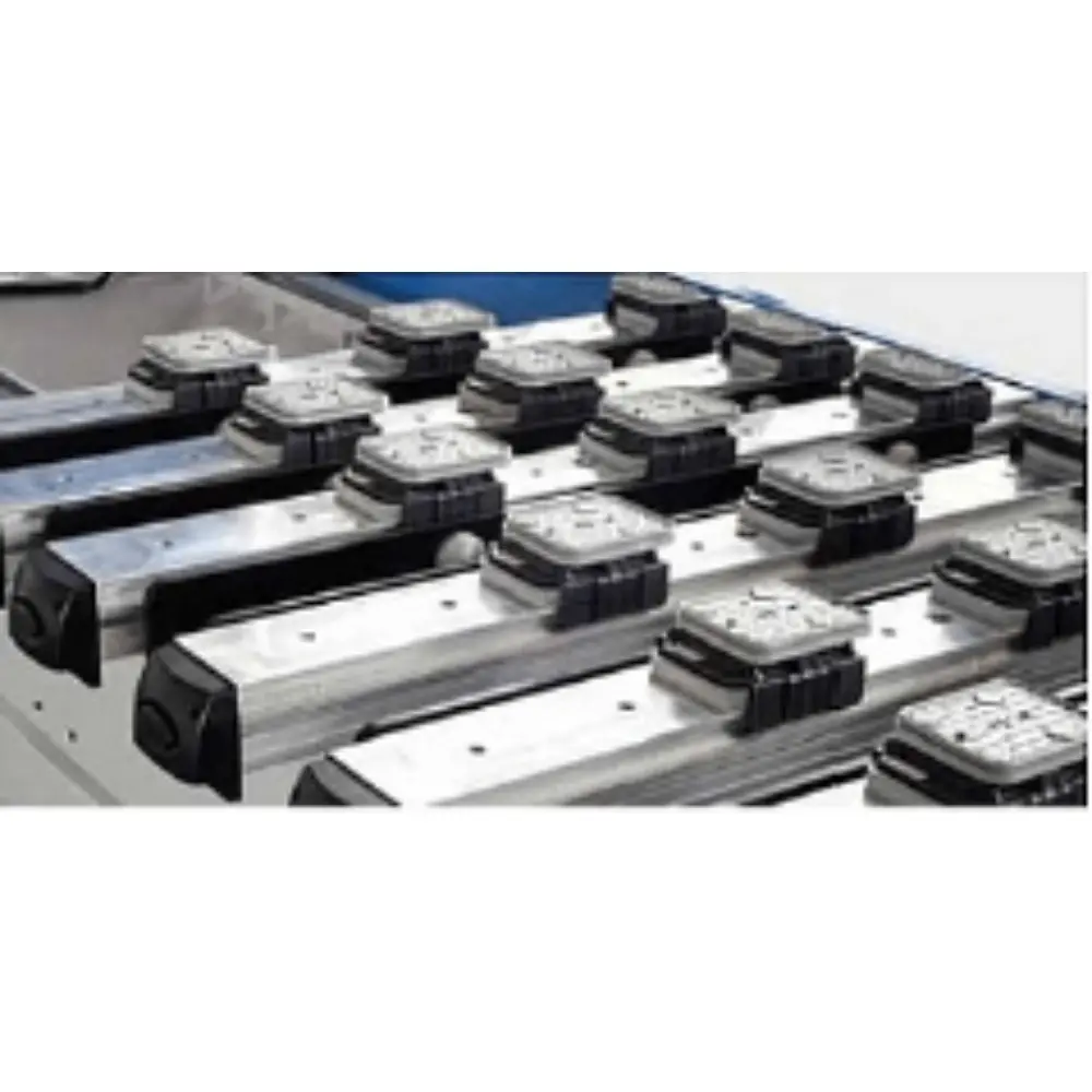 <b>Pod&rail</b><br/>6 sets of movable bridge frames, equipped with Schmalz suction cups from Germany, allow for free combination and flexible variation, enabling rapid loading and unloading of workpieces.
